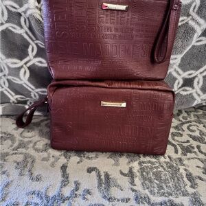 Steve Madden Burgundy Embossed Women's Bag Set
